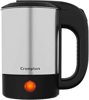 Crompton Insta Delite Mini 500 ml/0.5 Ltr Electric Kettle || Travel Kettle || Robust Stainless Steel Body || LED Indicator || 700 Watts Power|| Auto Shut-Off || Wide Mouth || Warranty - 1 Year