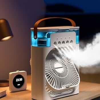 Portable Mini Air Cooler with Mist Fan, Personal Air Conditioner for Home and Office Room Cooling