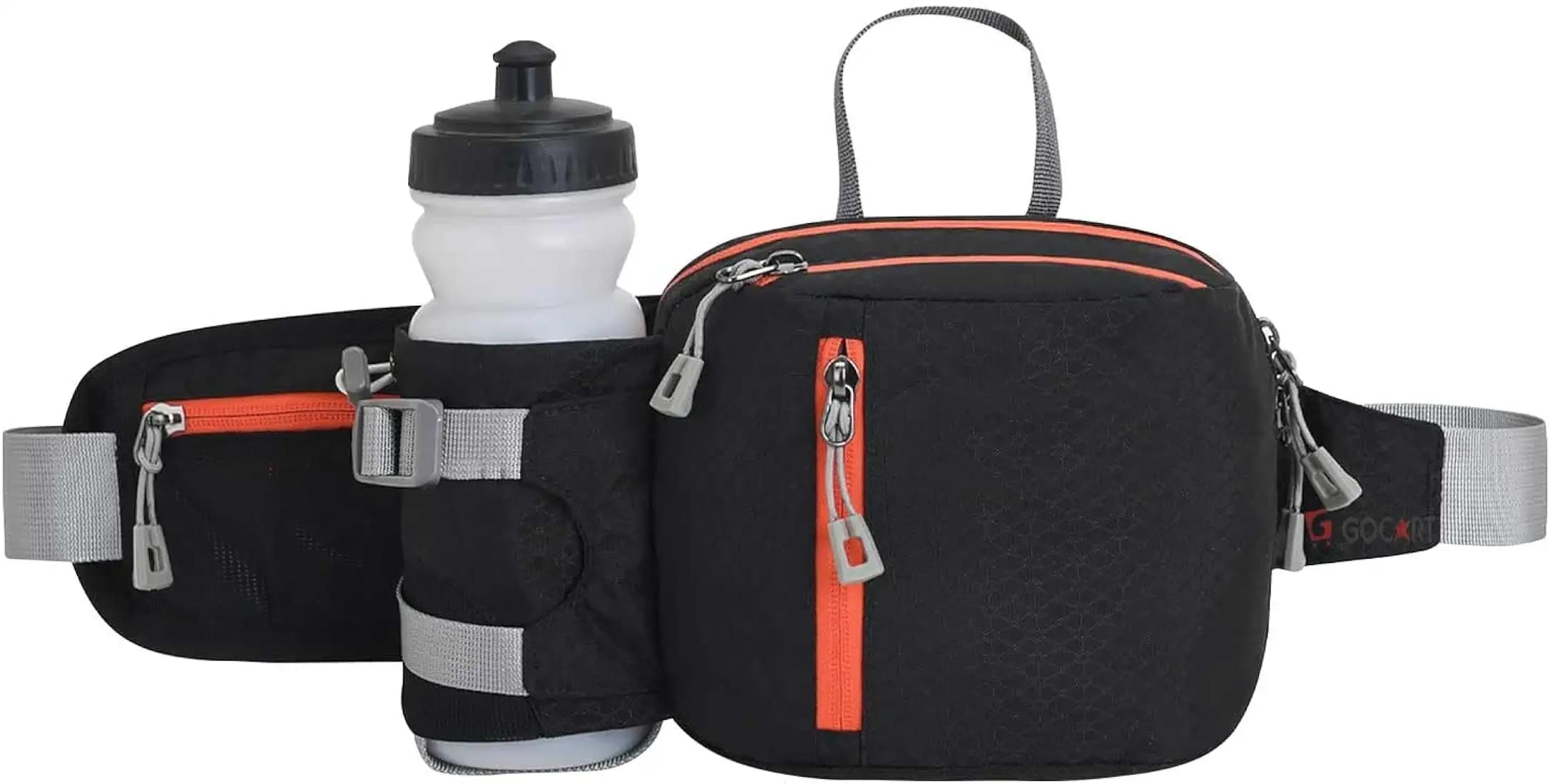 GOCART WITH G LOGO Running Belt Jogging Cycling Waist Bum Pack Phone Pouch Sports Bag with Water Bottle Holder Organizer