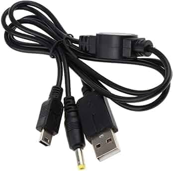 New World 2 in 1 Data Transfer Cable and Power Charging Cable Cord Wire USB 2.0 Charger for for PSP 1000, 2000 & 3000 and E1000 All Model PSP