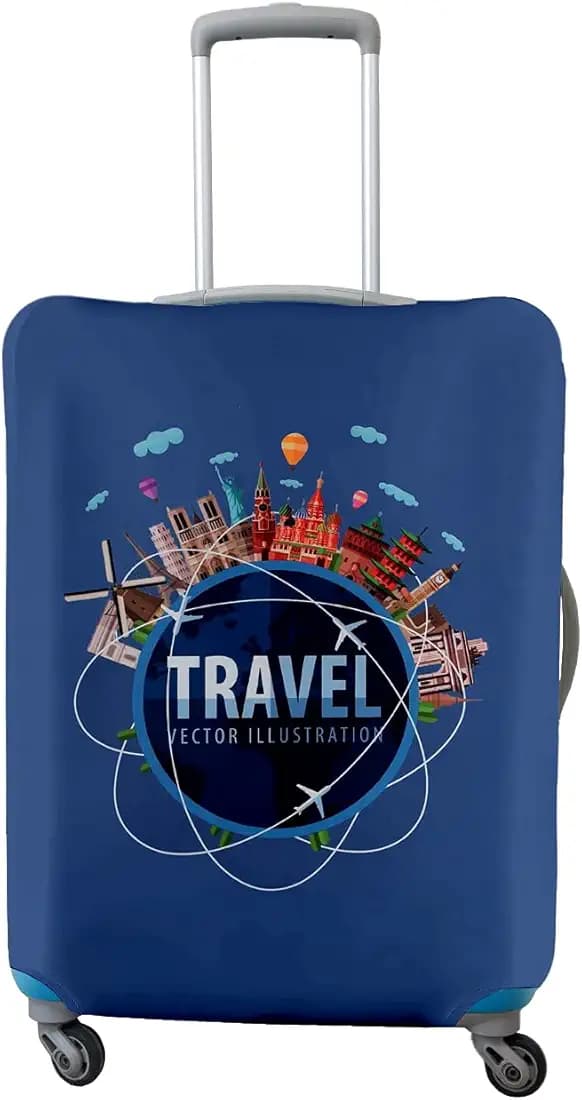 Cortina Luggage Cover Trolley Travel Covers Washable Dust Proof Anti-Scratch Suitcase Protector, Small-Blue