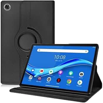 360° Rotating Kickstand Multiple Viewing Angles Tablet Cover for Lenovo M10 Plus (10.3") / TB-X606 (Lightweight Cover, Black)