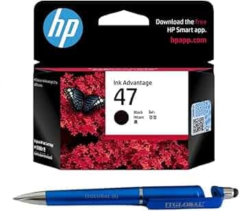HP 47 Ink Cartridge (Black) with 3in1 Multi-Function Mobile Phone Stand, Stylus Pen, Anti-Metal Texture Rotating Ballpoint Pen (Very Colors)