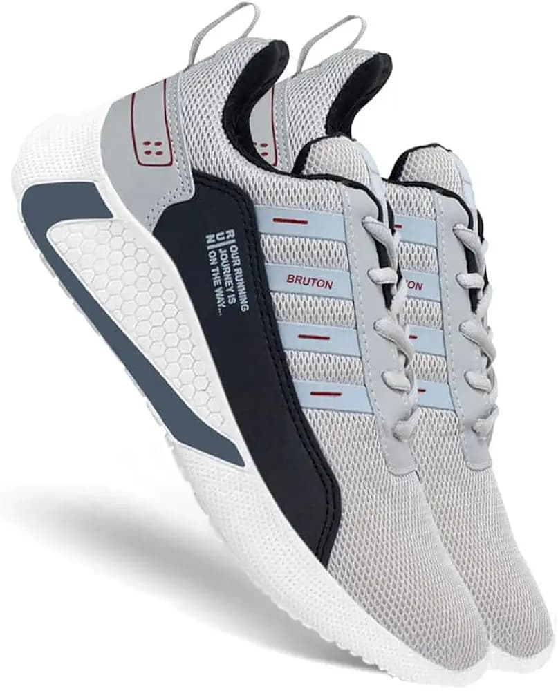 514D2 Men's & Boys Black/Grey PVC with Mesh Casual Sneaker Shoes for Best Casual, and Trending Shoes- 6