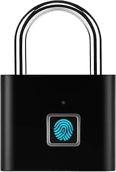 Smart Lock Fingerprint Biometric Padlock | Keyless&Password-Free Access | Stores 20 Fingerprint | Waterproof Metal Lock for Home,Office Security