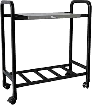 Homly Uni Base Inverter Battery UPS Trolley Stand | Inventer Cabinent Box with 360° Rotating Lockable Wheels, Rust Resistant Inverter Stand | Supports 1 Inverter & 1 Battery Upto 100 kg - Black & Grey
