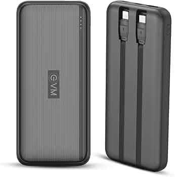 EVM 10000mAh Power Bank| 22W Fast Charging PD | Built-in Type-C & Compact Portable Charger with USB & Type-C Output | Supports iPhone Android, Pocket Size |1 Year Warranty (P0501-Black)