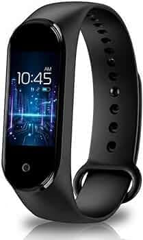 Drumstone M4 Smart Fitness Band with Heart Rate Monitor & Blood Pressure Tracker | Waterproof Bluetooth Sleep & Activity Tracker for Men & Women | Lightweight Smartband for Health & Fitness — Black