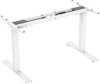 JIN OFFICE Titan Premium Dual Motor 3-Stage Electric Height Adjustable Desk Frame Only| Sit Stand Table for Home| Standing Desk Ergonomic with 125Kg Wt. Cap, 3 Year Warranty| 3 Memory Preset| White