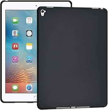 MoreFit Rubber Soft Silicon Candy Shockproof Slim Back Cover Case for iPad 9.7 inch 2018 2017 Release iPad 5 6 5th 6th Gen - Black