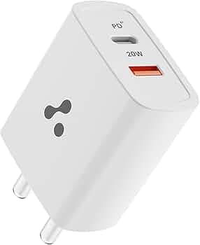 Ambrane 20W Dual Port BoostedSpeed USB Charger with Power Delivery & Quick Charge, Made in India, Multi-Layer Protection, iPhone & Android Compatibility (Raap H11, White)