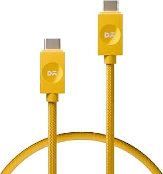 DailyObjects POP 100W Kevlar Core Magnetic Charging Cable | USB Type-C| Fast Charging, 480Mbps Data Transfer | Compatible with Android & iOS Smartphones, Earphones, Tablet/Ipads, MacBook - Yellow
