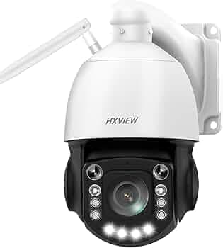 4K PTZ Security Camera Outdoor with 50X Optical Zoom, 1000FT Night Vision, 8MP 360° WiFi Wireless RTSP IP Camera, Auto Tracking, Person/Vehicle Detection, 2.4/5GHz Wi-Fi, 2-Way Audio
