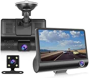 Drumstone (𝟏𝟓 𝐘𝐞𝐚𝐫𝐬 𝐖𝐚𝐫𝐫𝐚𝐧𝐭𝐲) 3-Way Rotating Lens Car Dash Cam | Front, Rear & Inside Recording | 1080P HD | 170° Wide Angle | Loop Recording | Parking Monitor - Black