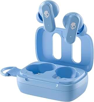 Skullcandy Dime 3 True Wireless Earbuds | Multipoint Bluetooth Pairing, 20-Hour Battery Life, Built-in Mic, Auto Connect | Compatible with iPhone & Android – Preppy Blue