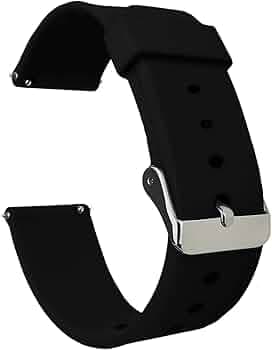 ACM Watch Strap Silicone Belt 20mm Compatible with Portronics Kronos X2 Smartwatch Casual Classic Band Black