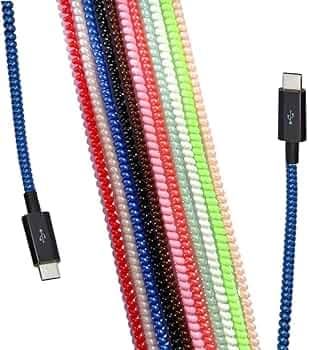 CRYSENDO Spiral Pearl Colors 1.6 Meters Each-Full Size Cable Cord Protectors Winders for Mobile Phone Charging Cable Earphones (Pearl Spiral (3pcs)