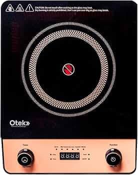 OTEK Cook Smart 2200W Infrared Cooktop | Dual Knob Control | 6 Preset Modes | Works with All Cookware | Crystal Glass | Portable Electric Stove with LED Display