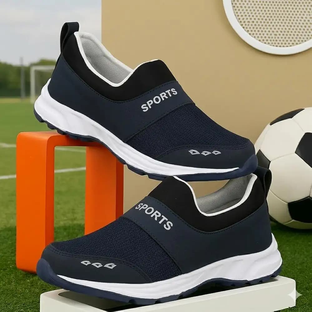 Mesh Grey Slip On Casual Wear Running Sports Shoes for Men (BAB7027-AZ)