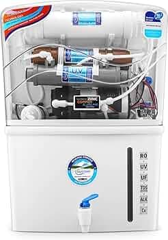 12L Advanced Water Purifier | RO + UV + UF + Copper + Alkaline with Mineralizer | Water Filter for Home & Kitchen (White)