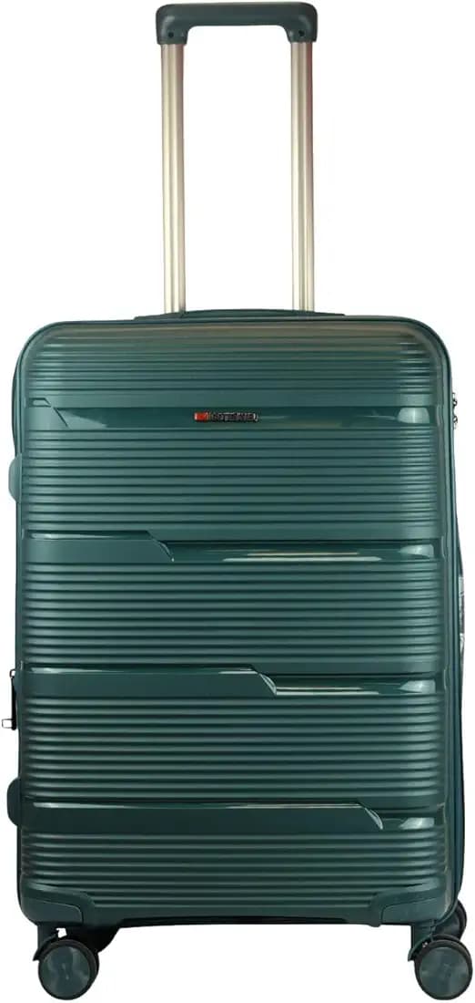 Ligo Cabin Trolley Bag, Hard Case Polypropylene, 8 Spinner Wheels, 360 Degree Wheeling Carry on Luggage, Suitcase for Travel. (Green, Small)
