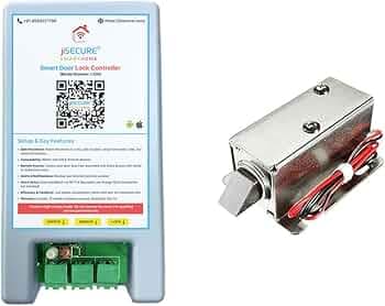 Smart Lock Controller with Solenoid Electronic Lock | App & Manual Button Control | Compatible with Any Electronic Door Lock | Android & iOS Compatible