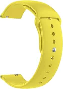 ACM Watch Strap Silicone Belt 22mm compatible with Razer X Fossil Gen 6 Smartwatch Sports Band Yellow