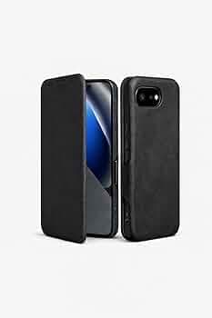 Premium Vegan Leather Wallet Case for Google Pixel 10A, Premium PU Flip Cover with Card Slot, Magnetic Closure, Kickstand, Slim Durable Design, Privacy Protection – Black