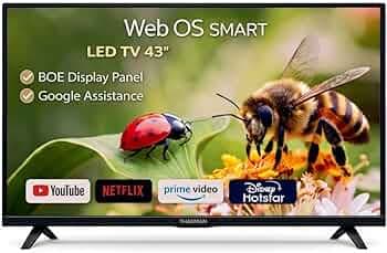 43 Inch Smart LED TV | HD Ready 1366×768 BOE Display | Magic Remote with Built-in Wi-Fi & Bluetooth 24W Sound | 3 HDMI & 2 USB