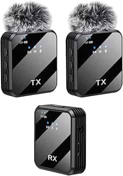 VRJTEC K205 Dual Wireless Lavalier Microphone with 360° Noise Reduction | Crystal-Clear Audio for YouTube, Vlogs, Video Recording & Meetings | Compatible with Mobile, Laptop, DSLR, GoPro & More