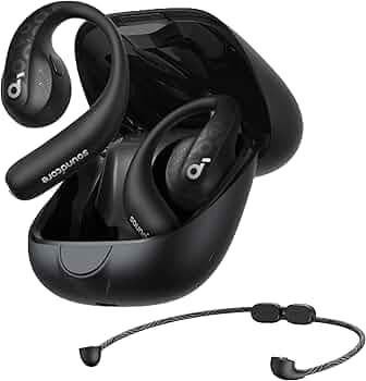 Anker Soundcore AeroFit Pro (Bluetooth 5.3) [Open Ear Wireless Earphones / 3D Audio / IPX5 Waterproof Standards] Up to 46 Hours Playtime / Multipoint Connectivity / Meets PSE Technical Standards, Midnight Black