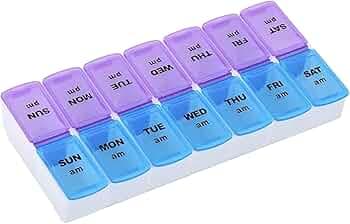 Oblivion Weekly Pill Box Organizer – Medicine Planner with Compartments – Travel-Friendly Vitamin & Tablet Holder – Moisture-Proof, Sorter & Reminder Case for Medication & Supplements (2 Time)
