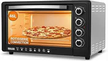 INALSA Oven OTG (46 Liter) with Motorised Rotisserie and Convection, 2000W, 4 Stage Heat Selection, Stainless-Steel Finish| Suitable For Big Families (Silver)
