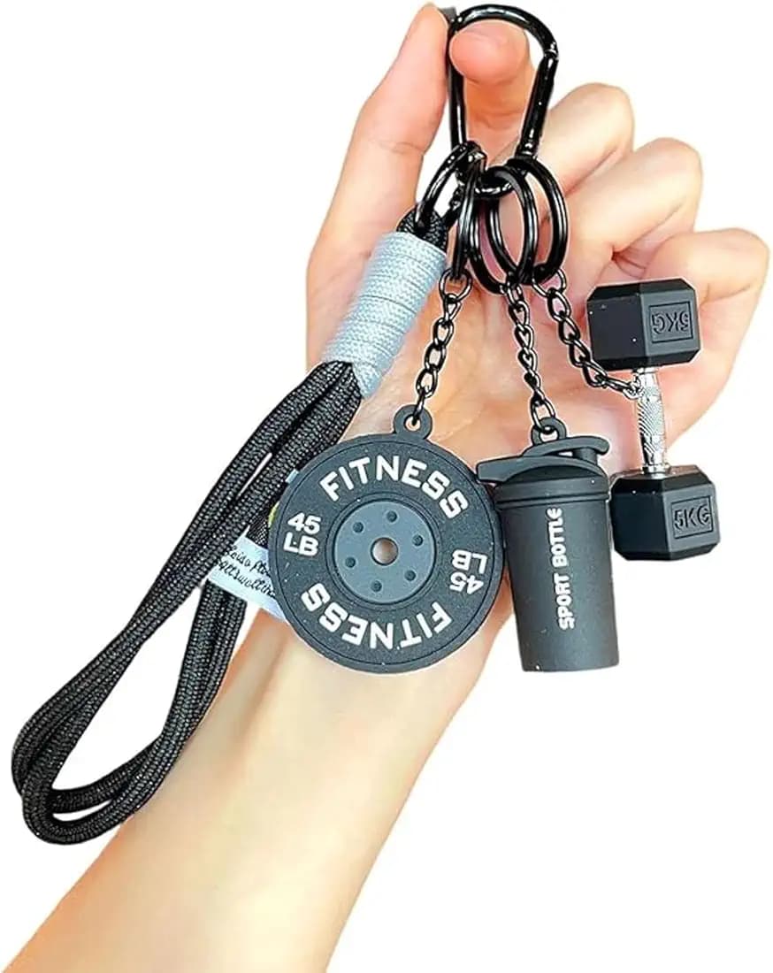 Aesthetic Keychain, Detachable Dumbbell Keychain for Gym Enthusiasts, Cute Aesthetic Phone Charms for Girls, Silicone Bag Charms for Handbags, Fitness Gym Gifts