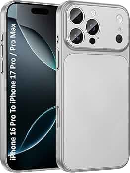 MOBILOVE Converter Case for iPhone 16 Pro to iPhone 17 Pro / 17 Pro Max Style Design Comes with Logo Shockproof Back Cover with Camera Protection & Slim Matte Finish (Silver)