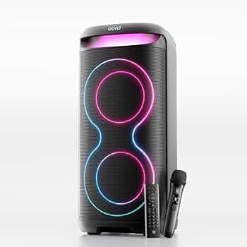 Newly Launched GOVO Goloud 1000 l 180W Party Speaker with Wireless Mic, Up to 6 hrs Playtime, TWS Mode, Bluetooth v5.4, AUX Port, & USB (Premium Black)