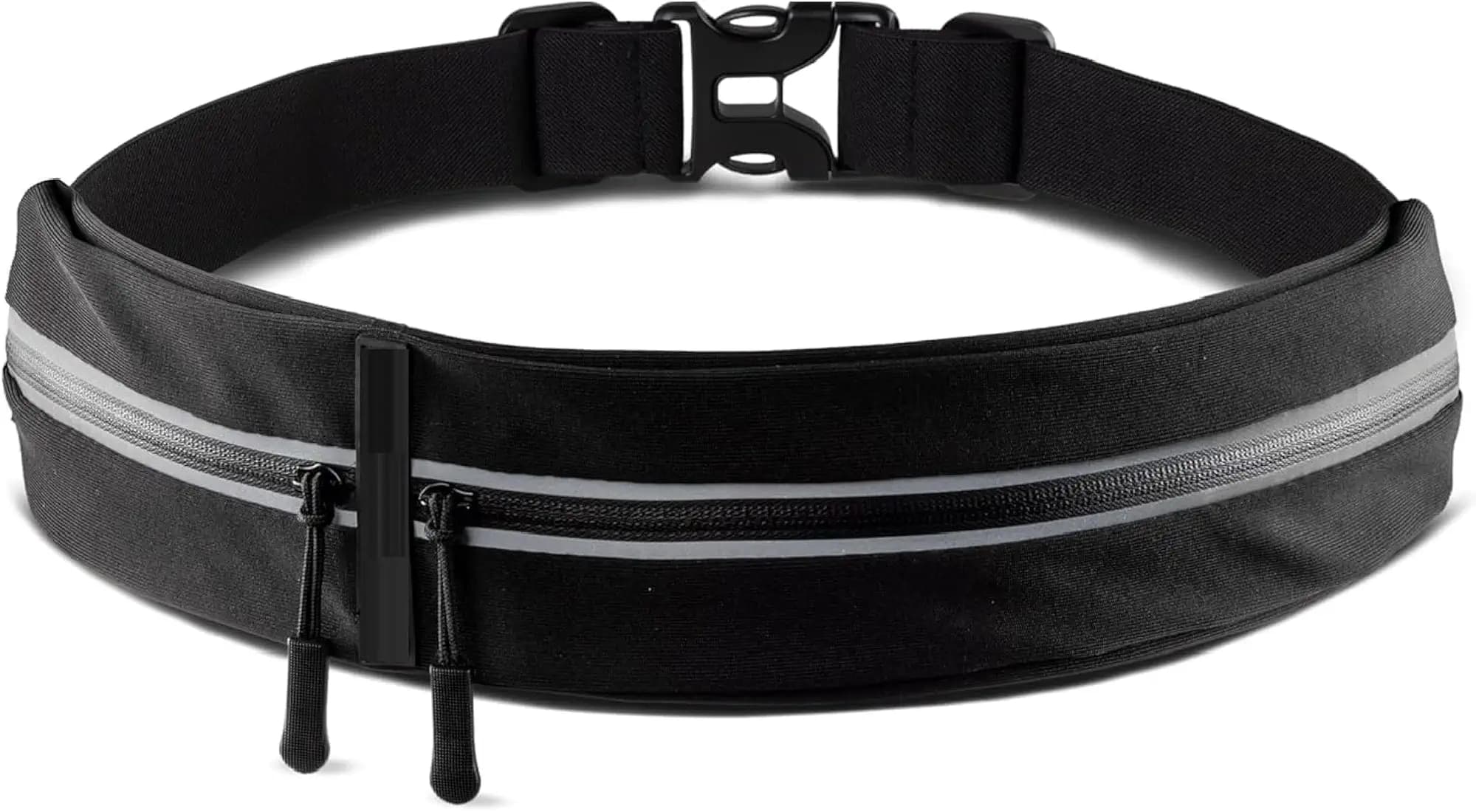 Premium 2-Pocket Running Waist Belt for Men & Women – Adjustable, Sweat-Proof & Water-Resistant Fitness Belt | Bounce-Free Phone Holder for Jogging, Marathon, Gym & Travel