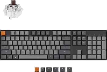 Keychron K10 Full Size 104 Keys Bluetooth Wireless Mechanical Gaming Keyboard for Mac Windows with Gateron G Pro Brown Switch, Multitasking/White LED Backlight/USB C Wired Computer Keyboard