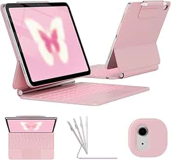 typecase Edge for iPad A16 (11th Gen) & iPad 10th Gen with 11-Color Backlit & Gesture Touchpad, Magic Style Floating Cantilever Magnetic Keyboard (NOT FIT to Air 11/5th/4th/Pro 11) - Pink'26