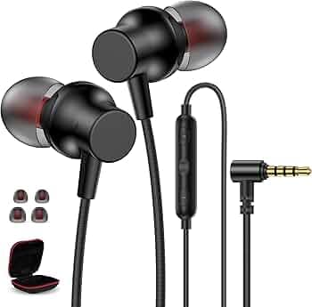 3.5mm Wired Earbuds with Mic,5.9FT Long in Ear Headphones for Samsung Chromebook Laptops PC School,Noise Cancelling Stereo Wired Earphone Plug in Earbuds for Computer,Galaxy A14 A15 Android Switch MP3