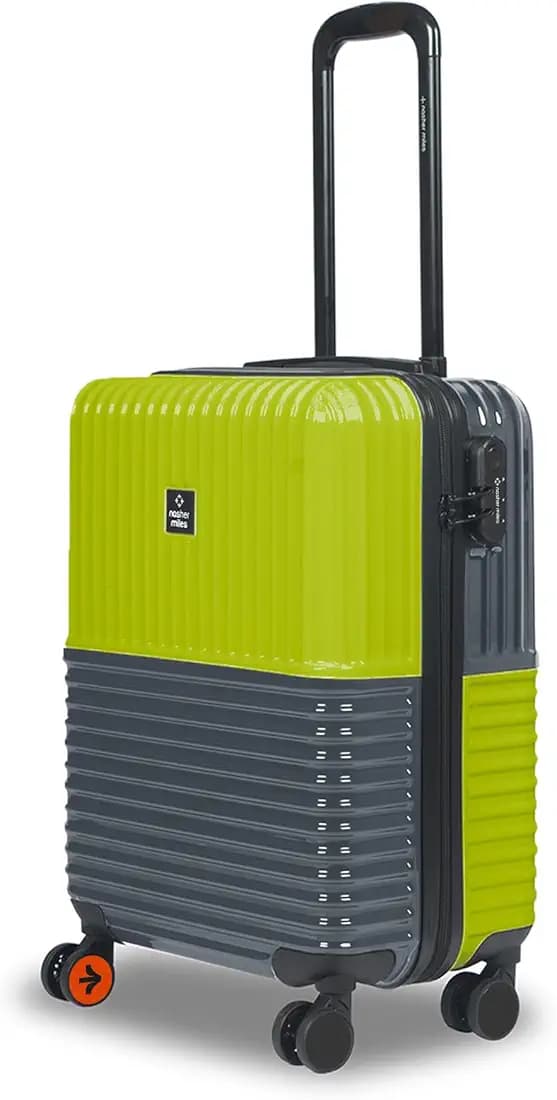 Nasher Miles Istanbul Hard-Sided ABS and PC Cabin Luggage 20 inch | 55cm | 8 Wheels Small Trolley Bag for Travel | Suitcase (Lime Green Olive)