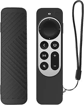 Silicone Remote Cover for Siri Remote - Compatible with Apple TV 4K 2nd Gen - Enhanced Protection and Style for Your Entertainment Experience Remote Cover - Black (only Remote Cover Included)