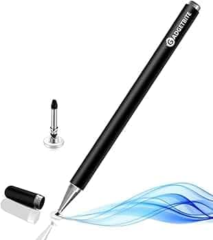 Stylus Pen for Android Tablet & iOS All Touchscreen Devices Capacitive Universal Smart Pen Pencil with Fine Point Disc Tip Lightweight Metal Body and Magnetic Cover for Mobile Phone iPad Tab - Black