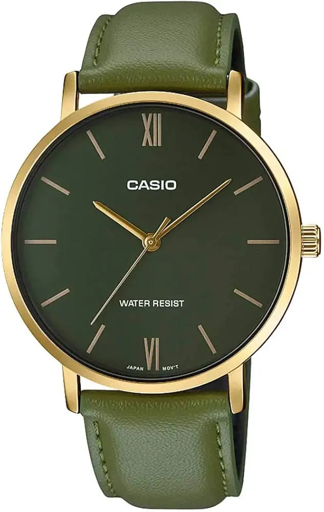 Casio Analogue Men's Watch (Green Dial Green Colored Strap)