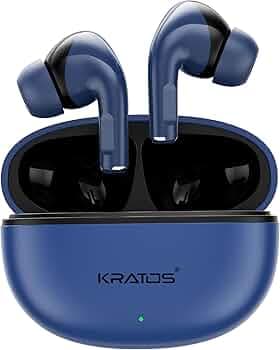 Kratos Pop Ear Buds Wireless with 50H Playtime, Noise Isolation & Clear Calls, Bluetooth Earbuds with Voice Assistant, Ear Buds with Bluetooth V 5.3 & with Type C Fast Charging, IPX4 TWS Earphones