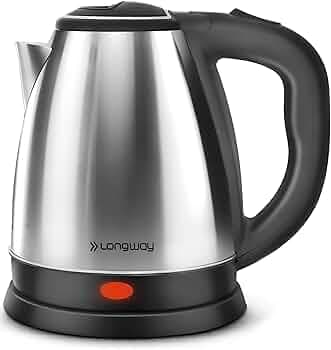 Longway Kestro 1.5 Ltr Electric Kettle with Stainless Steel Body for Boiling, Making Tea, Coffee, Soup, Etc (Silver, 1500 Watt)