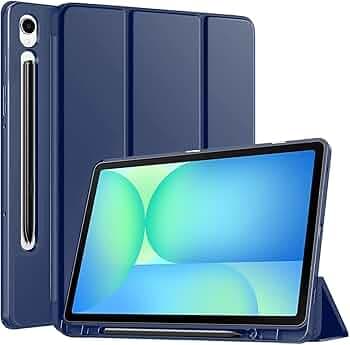 HyperCase® Flip Flexible Smart Case Cover for Samsung Galaxy Tab S10 Lite 10.9" / Tab S9 FE 10.9" / Tab S10 FE 10.9" / Tab S9 11 inch with Pen Holder [Auto Sleep/Wake Compatible], Dark Blue