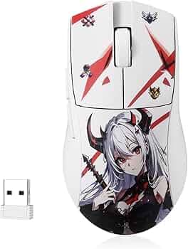Redragon M916AK PRO 3-Mode Anime Gaming Mouse,Bluetooth,Wireless,USB-C 42G Ultra-Light 26K DPI w/Ergonomic Natural Grip Build,Full Programmable Buttons,Software Supports DIY Keybinds & DPI