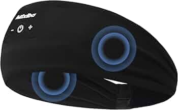Sleeping Headphones, Headband Headphones with HD Stereo Speaker, Bluetooth Headband for Sports, Running, Workouts, Yoga, Air Travel, Meditation, Gift - Black