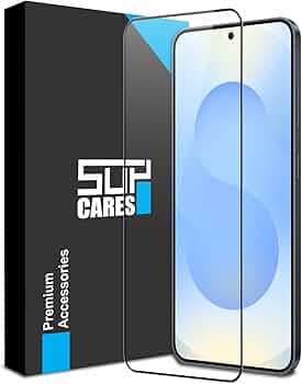 SupCares Tempered Glass for Samsung Galaxy S25 Plus (6.7 Inch) With Installation Kit | Military-Grade Gorilla Screen Protector | Edge to Edge Coverage | Black